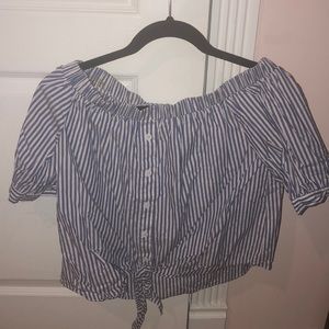 Striped button down blouse